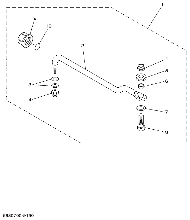 Yamaha E48C, E55C, 55B, E48CMH, E55CMH STEERING GUIDE parts diagram